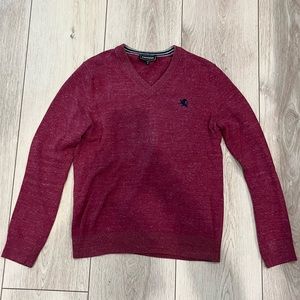 Express Mens Burgundy Red V-Neck Sweater XS